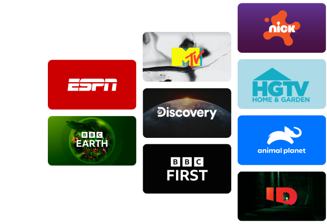 Premium Channels available on Fetch - ESPN, Discovery, BBC First, Nickelodeon, MTV, Discovery Turbo, Animal Planet, BBC Kids, ID, HGTV